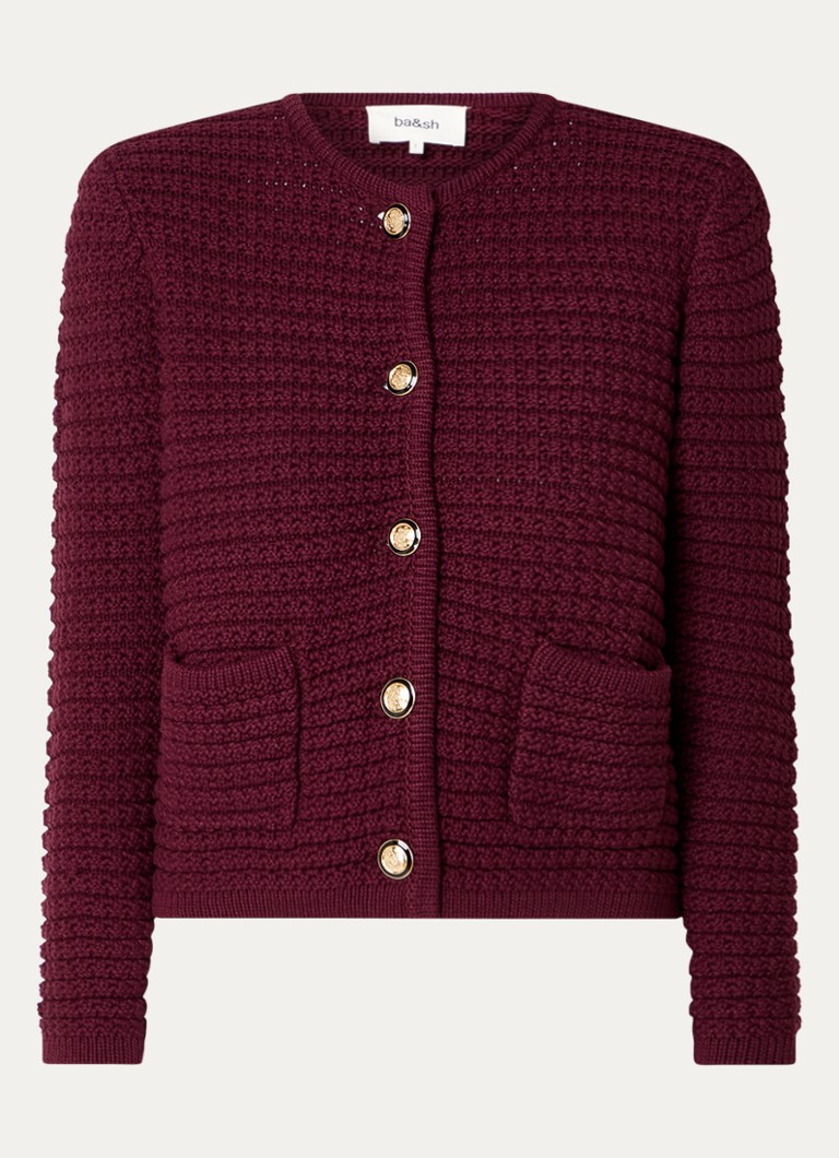 Cardigan gros țesut Gaspard de la Ba&sh, cu buzunare aplicate.