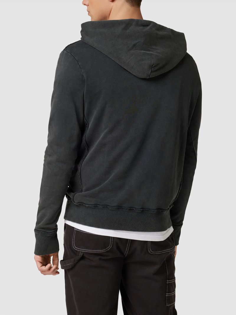Hoodie mit Label-Stitching Modell 'EMBRO + DIR' in schwarz