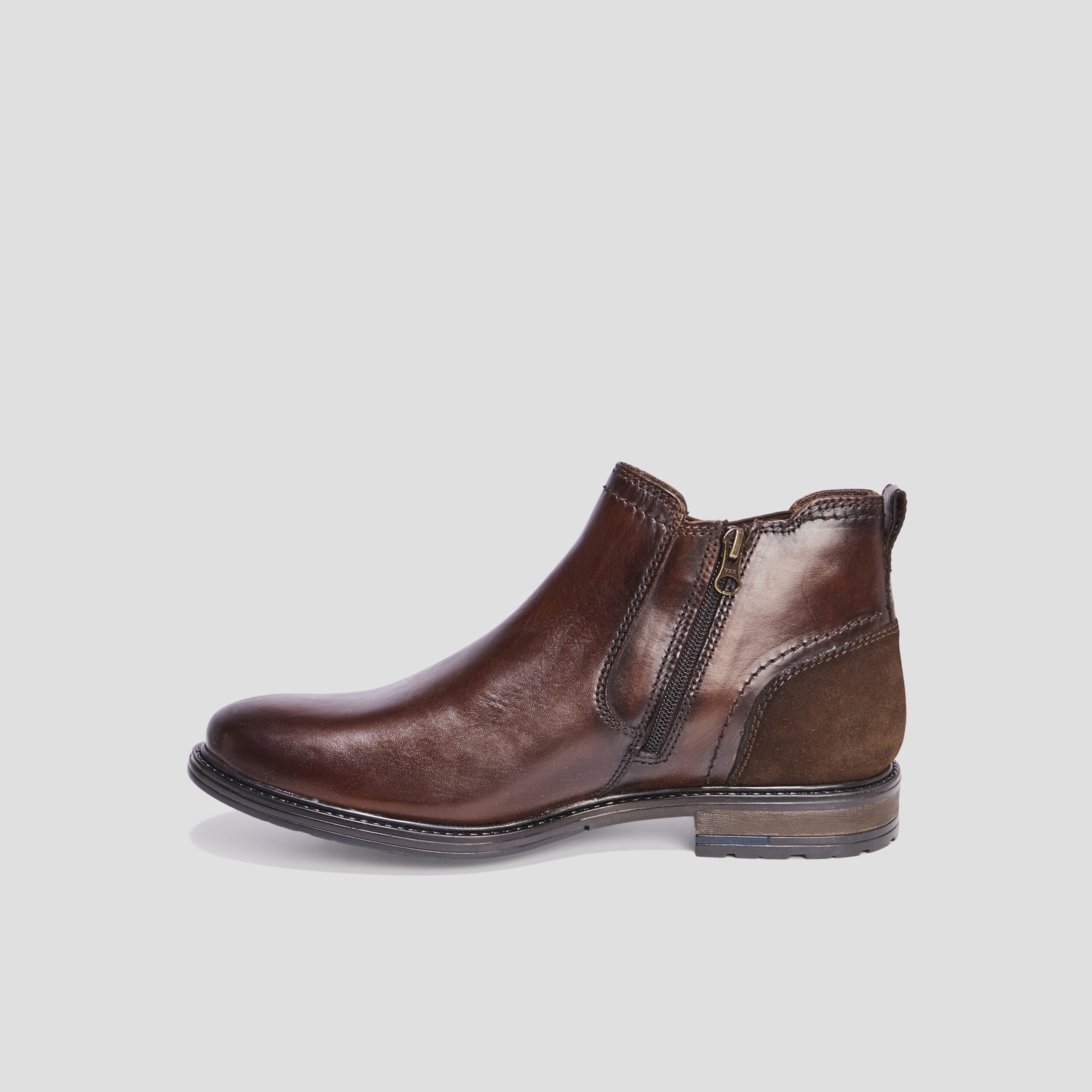 Bottines en cuir zippées Bram marron homme | La Halle
