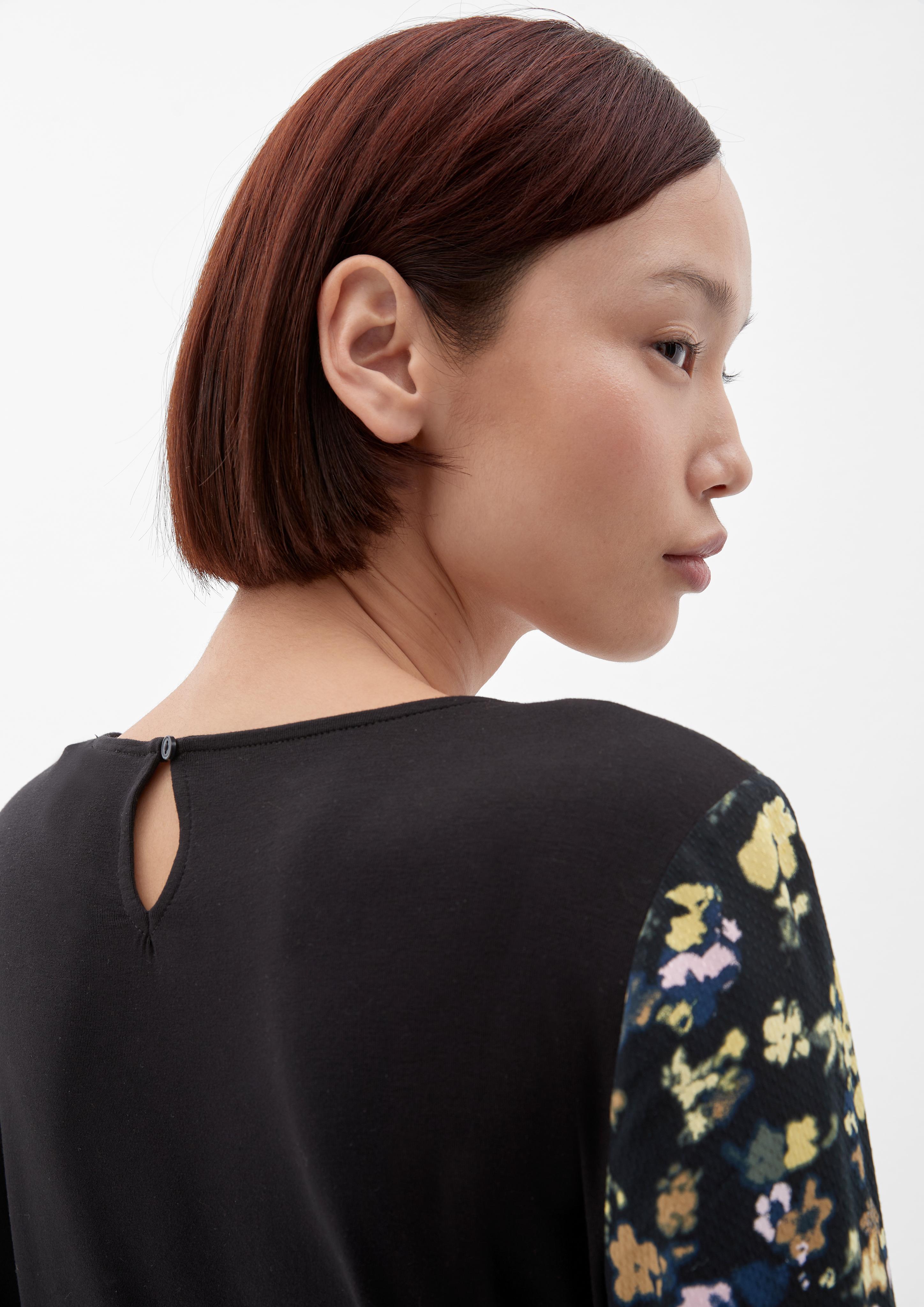 Blusenshirt im Materialmix mit Print  2122526-99A0