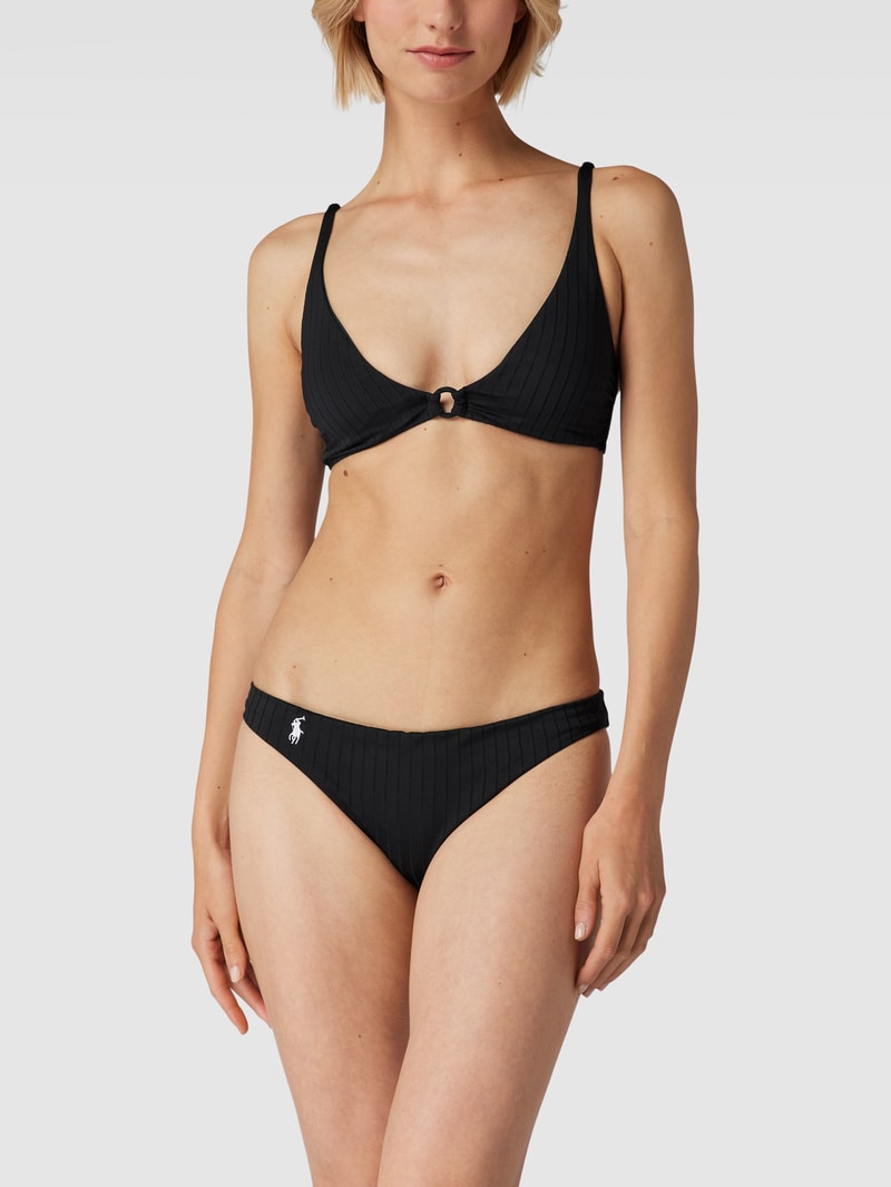 Bikini-Oberteil mit Strukturmuster Modell 'Shiny' in schwarz