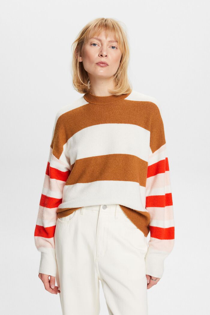 Gestreifter Pullover aus Wollmix