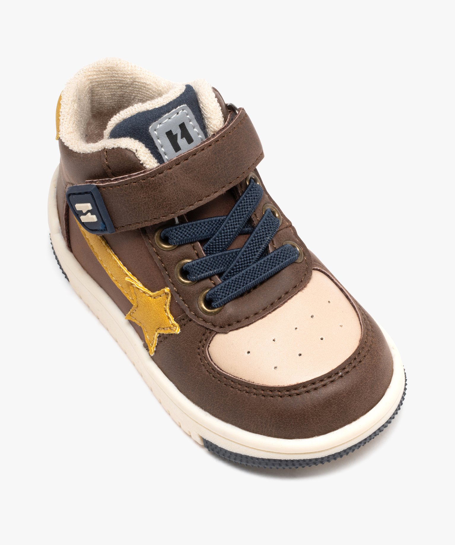 Baskets bébé Garçon mid-cut à semelle épaisse - Hobiz marron | GEMO
