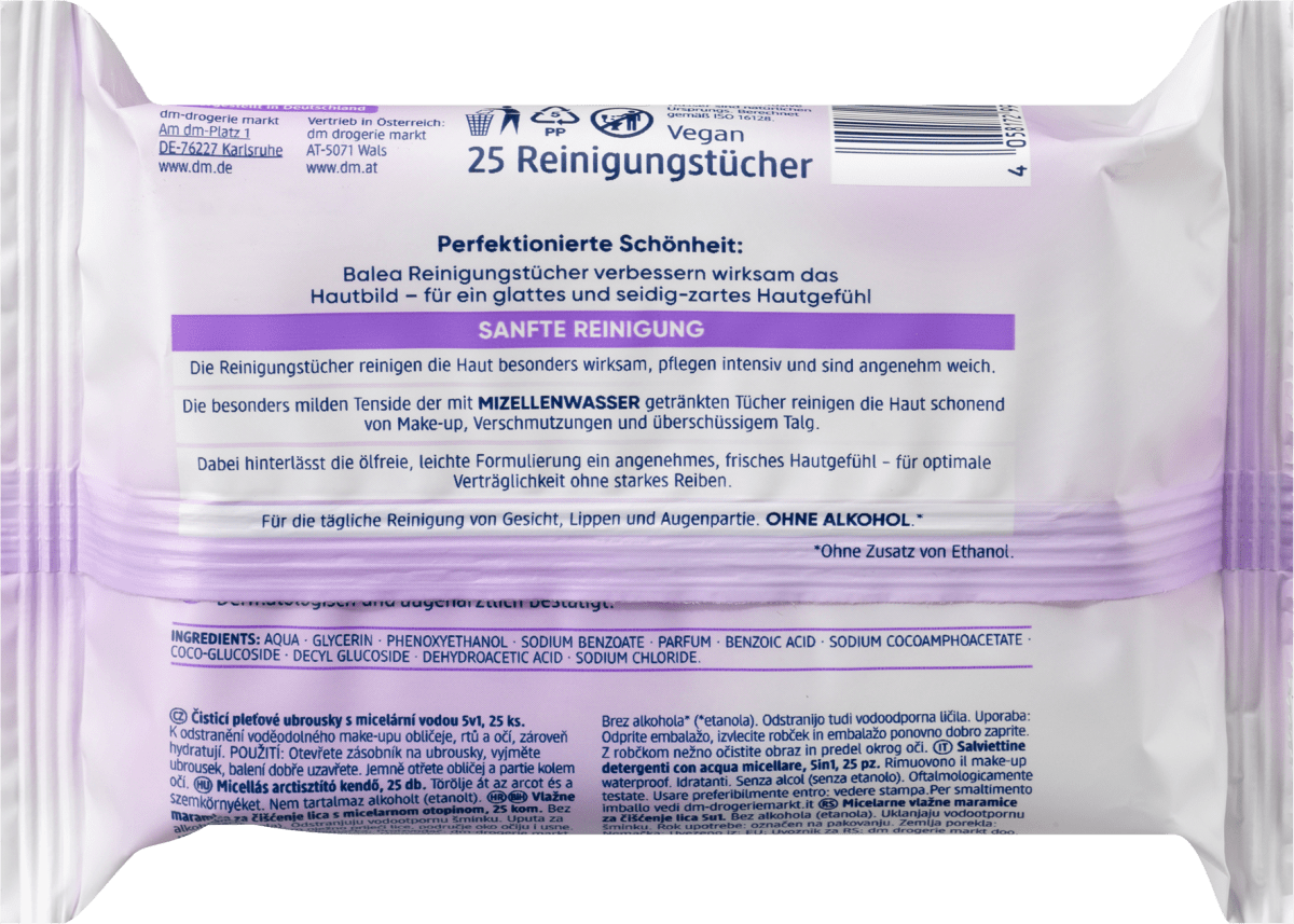 Mizellen Reinigungstücher, 25 St