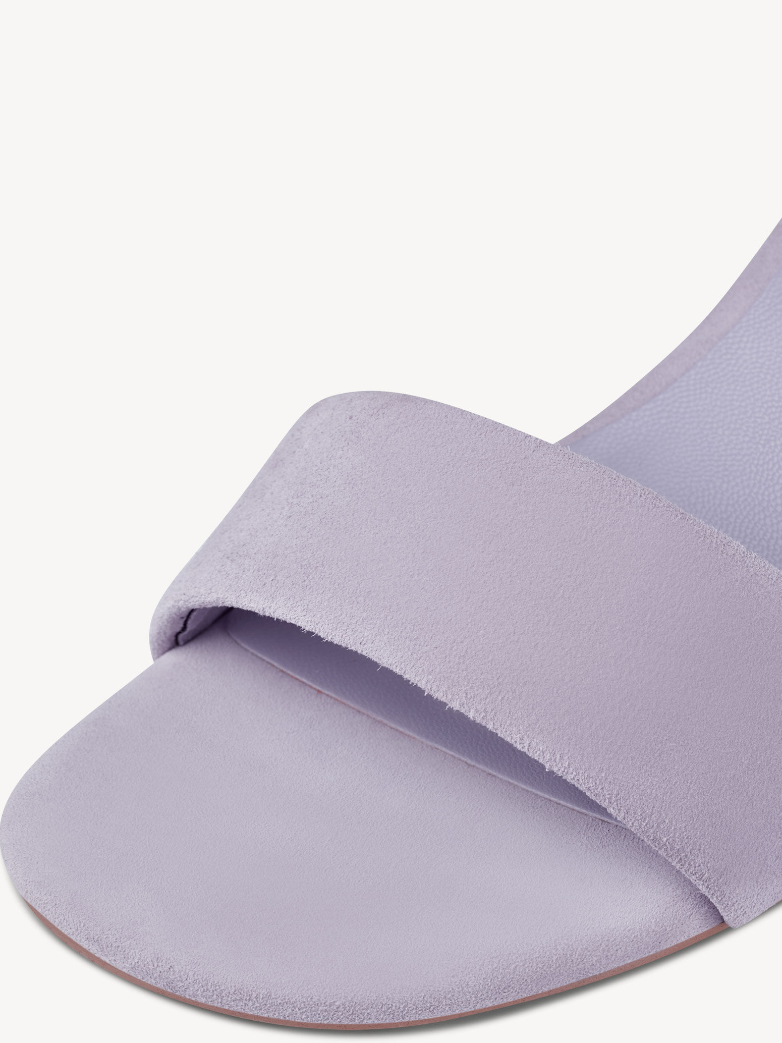 Sandale à talon en cuir - mauve