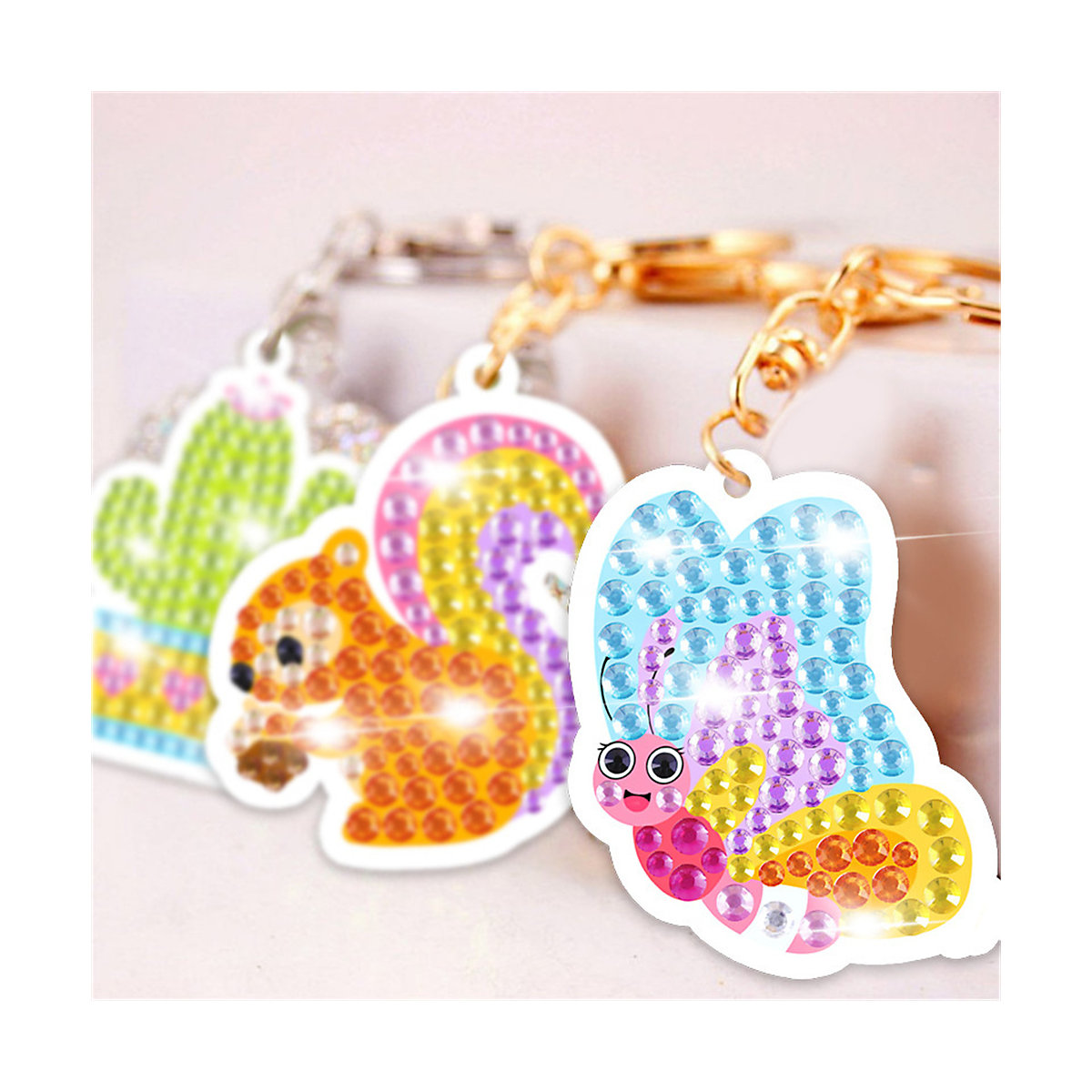 frler 5D Diamand Painting Aufkleber Schlüsselanhänger für Mädchen Mosaiksets für Mädchen