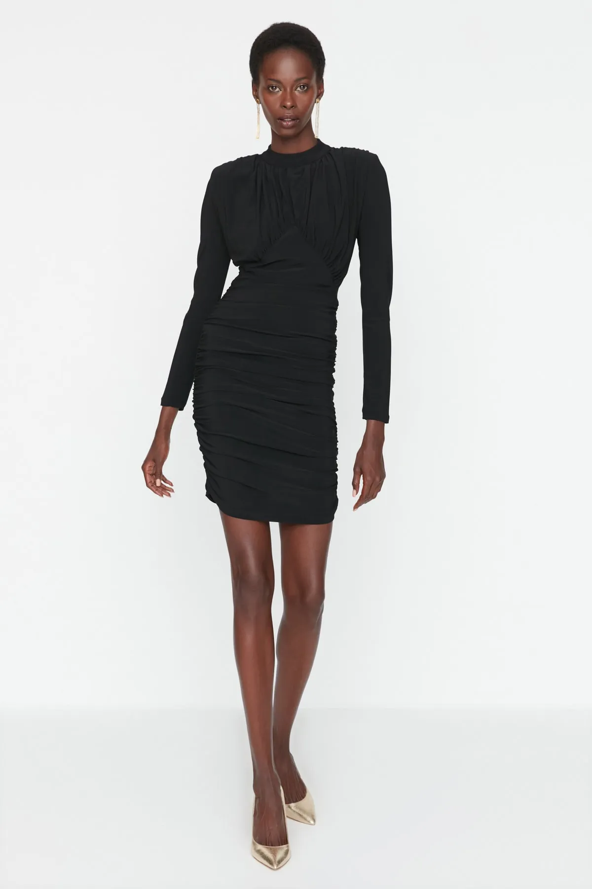Trendyol Collection  Schwarzes gestricktes elegantes Abendkleid TPRAW23EL00084
