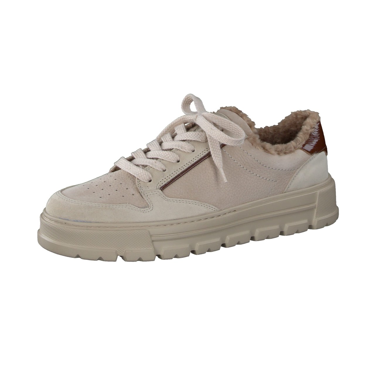 PAUL GREEN Freizeit Schnürer beige S.Suede/G.Nubik biscuit/almond