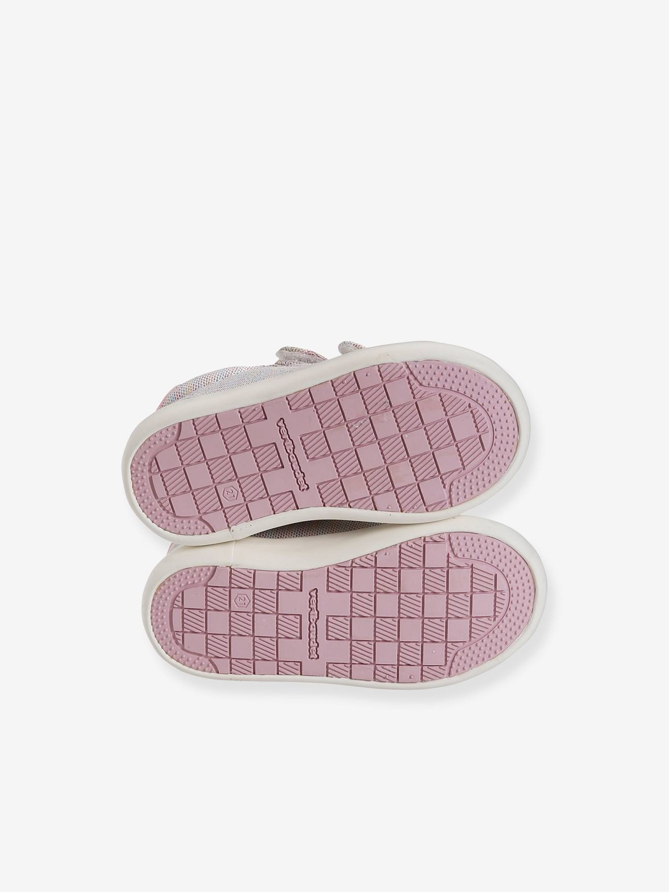 Baskets scratchées bébé fille en toile multicolore