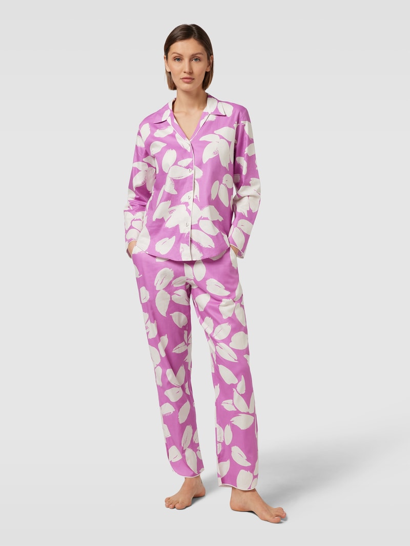 Pyjama-Oberteil mit Allover-Muster in pink