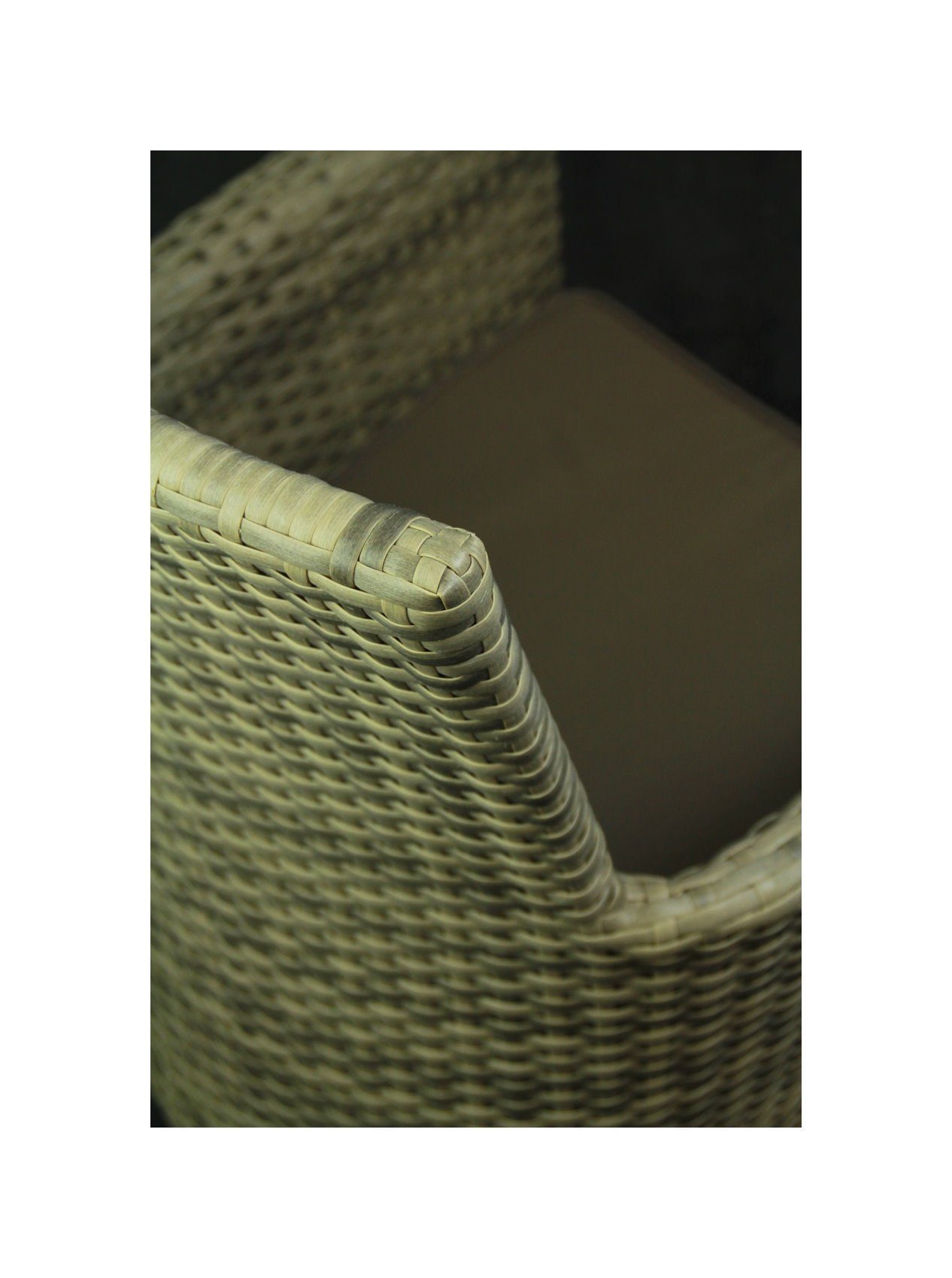 Konway Stapelstuhl MILANO (4 St), 4x KONWAY® MILANO Stapelsessel Elfenbein + Kissen Polyrattan Sessel