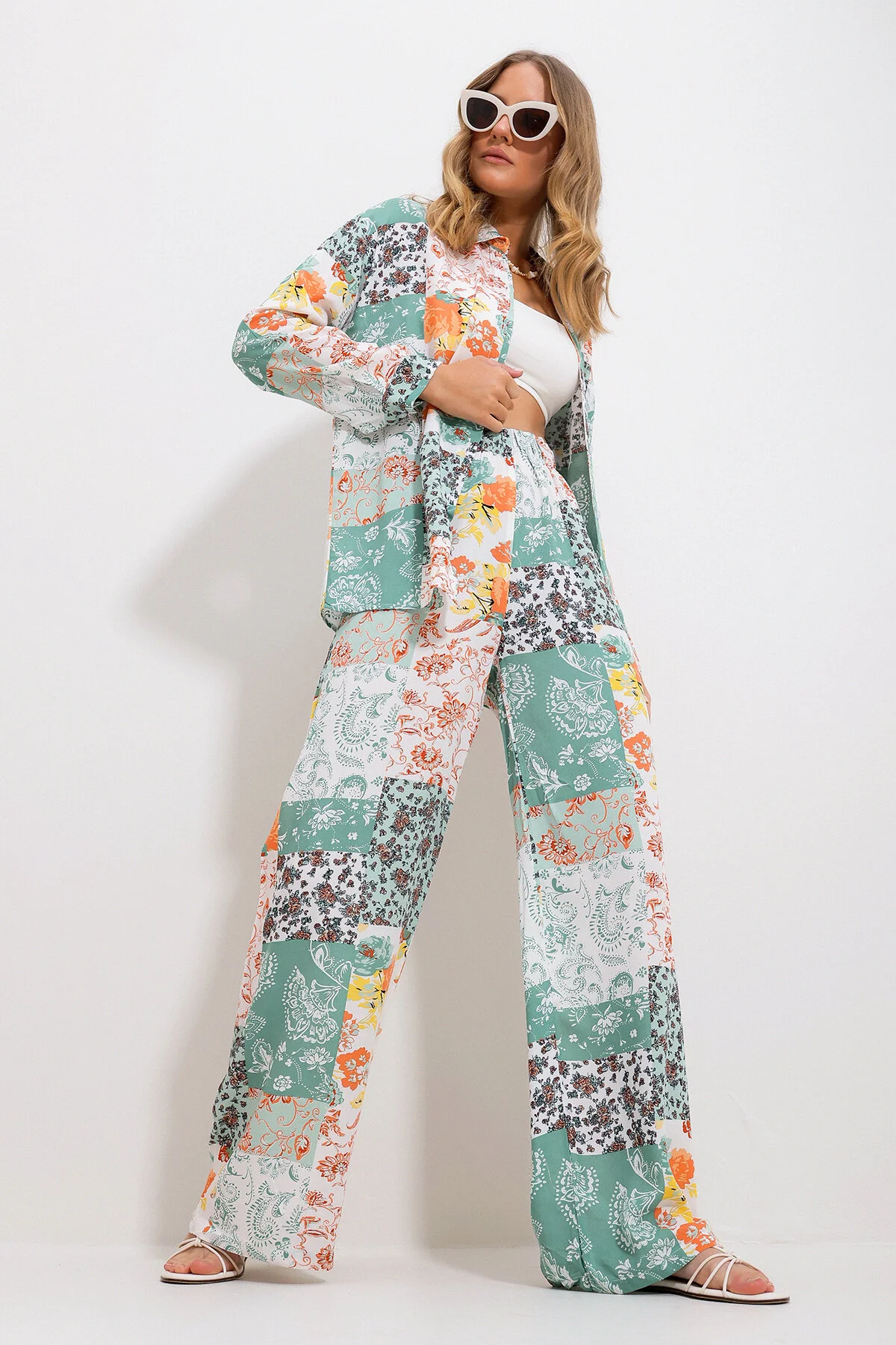 Trend Alaçatı Stili  Zweiteiler - Grün - Regular Fit