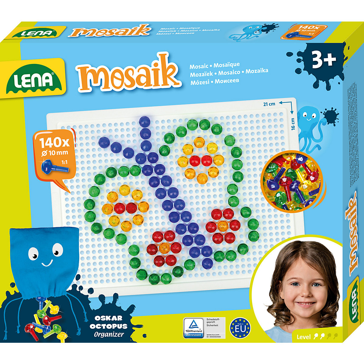 Mosaik Set transparent 10 mm, 140 Stecker