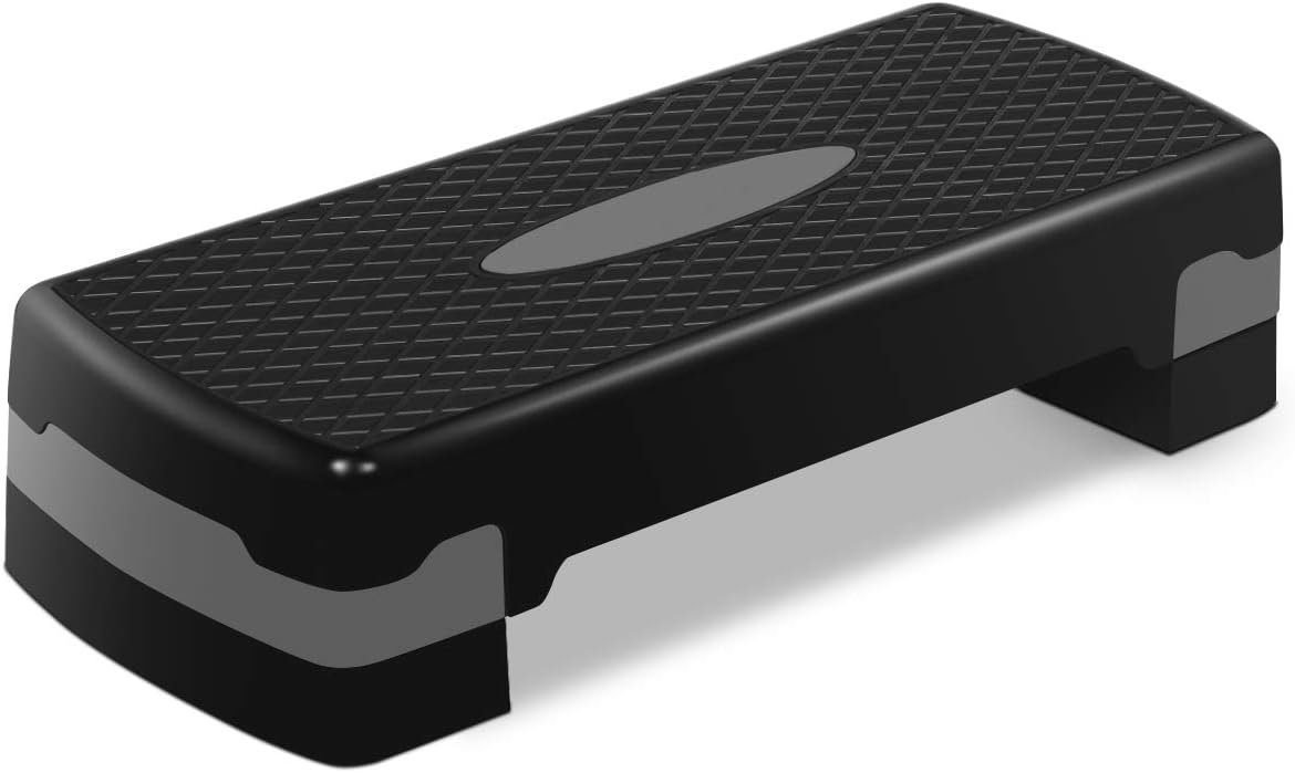 KOMFOTTEU Stepper Steppbrett, mit 2 verstellbaren Höhen (10cm/15cm) bis zu 120kg