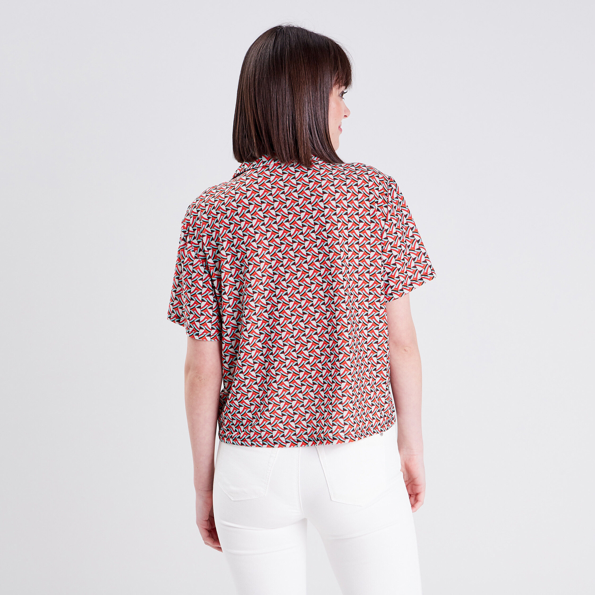 Chemise manches courtes rouge femme | Cache Cache