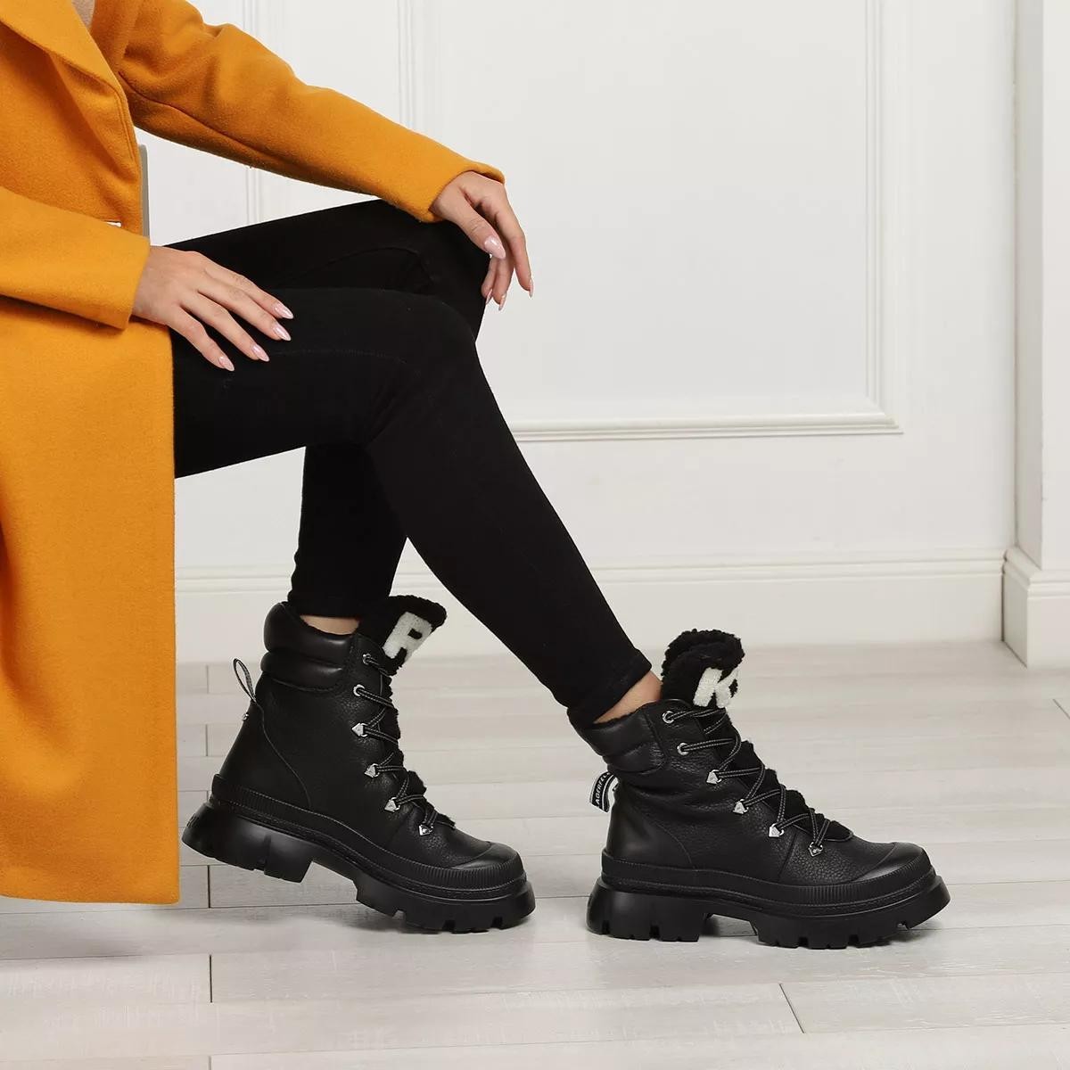LAGERFELD Stiefeletten schwarz Schnürstiefel