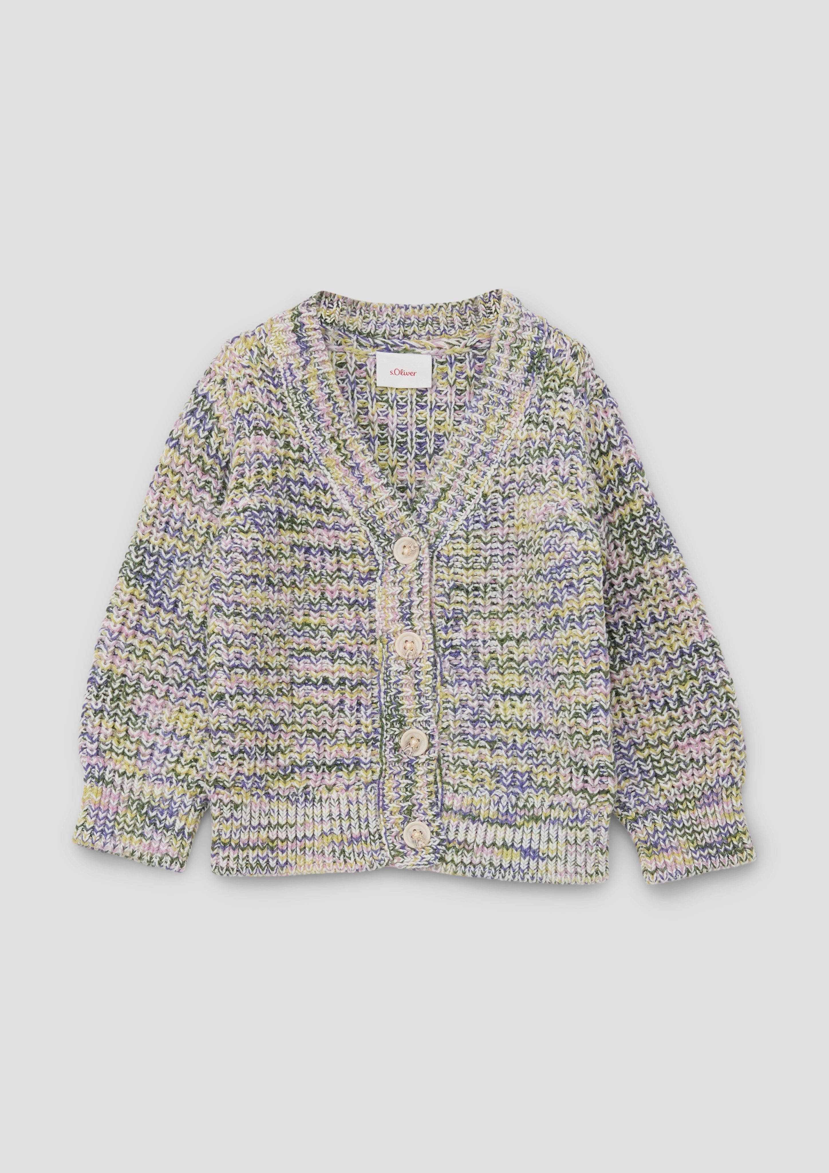 Strickjacke in melierter Optik  2134407-70X2
