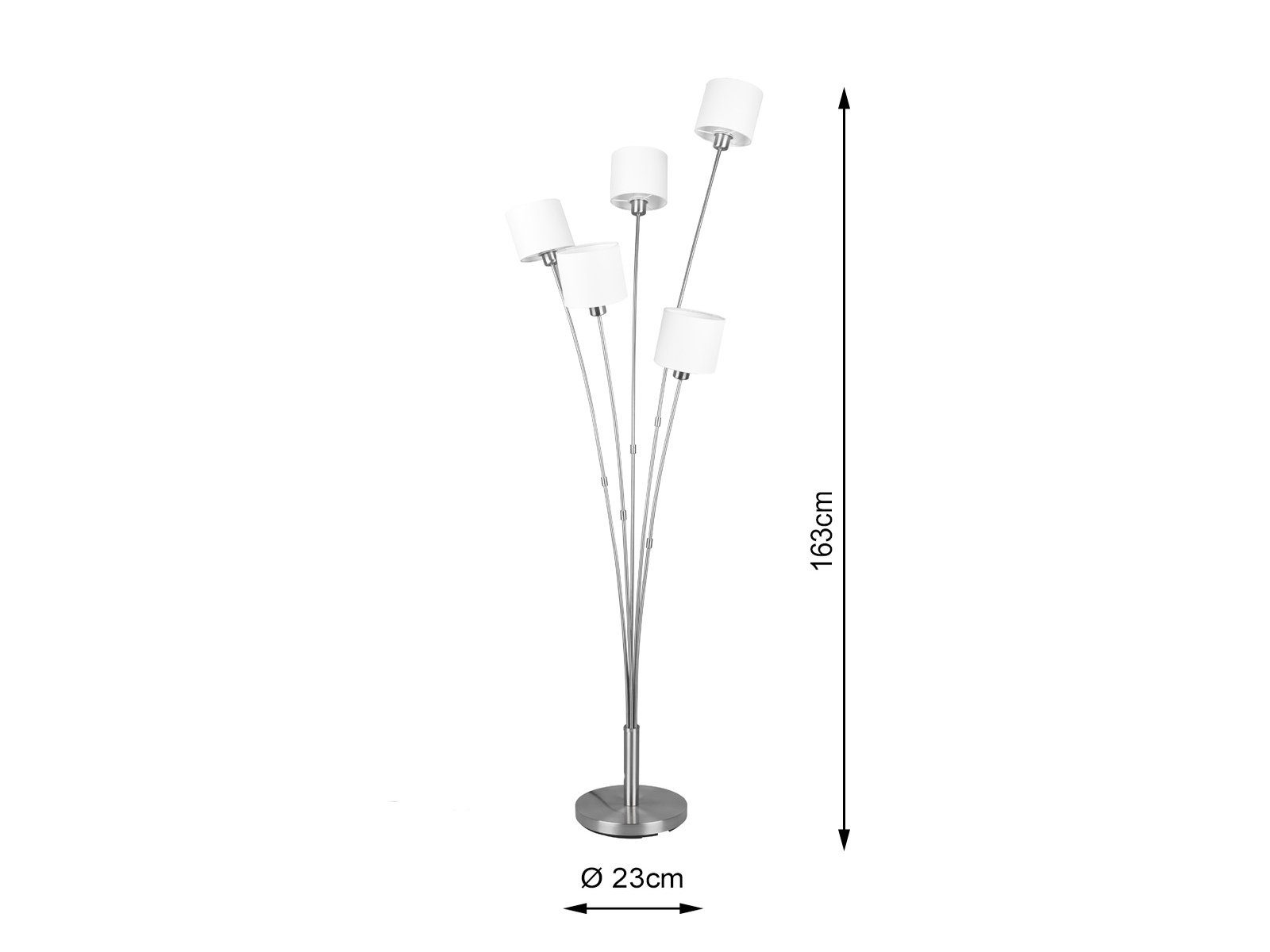 meineWunschleuchte LED Stehlampe, Dimmfunktion, LED wechselbar, Warmweiß, große ausgefallene moderne Designer-lampe dimmbar mehrflammig, H 163cm