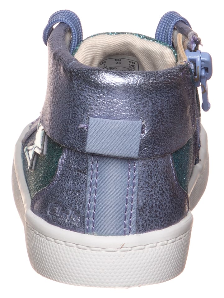 Clarks Leder-Sneakers in Lila günstig kaufen