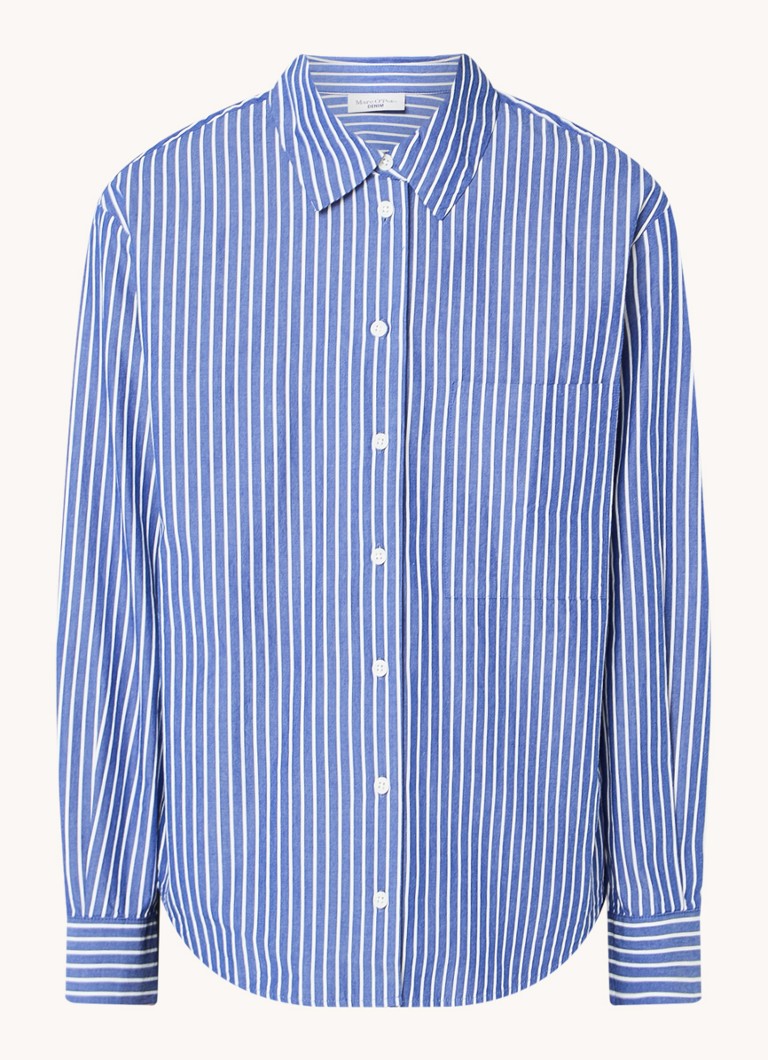 Marc O'Polo Denim Blouse made of organic cotton with a stripe print