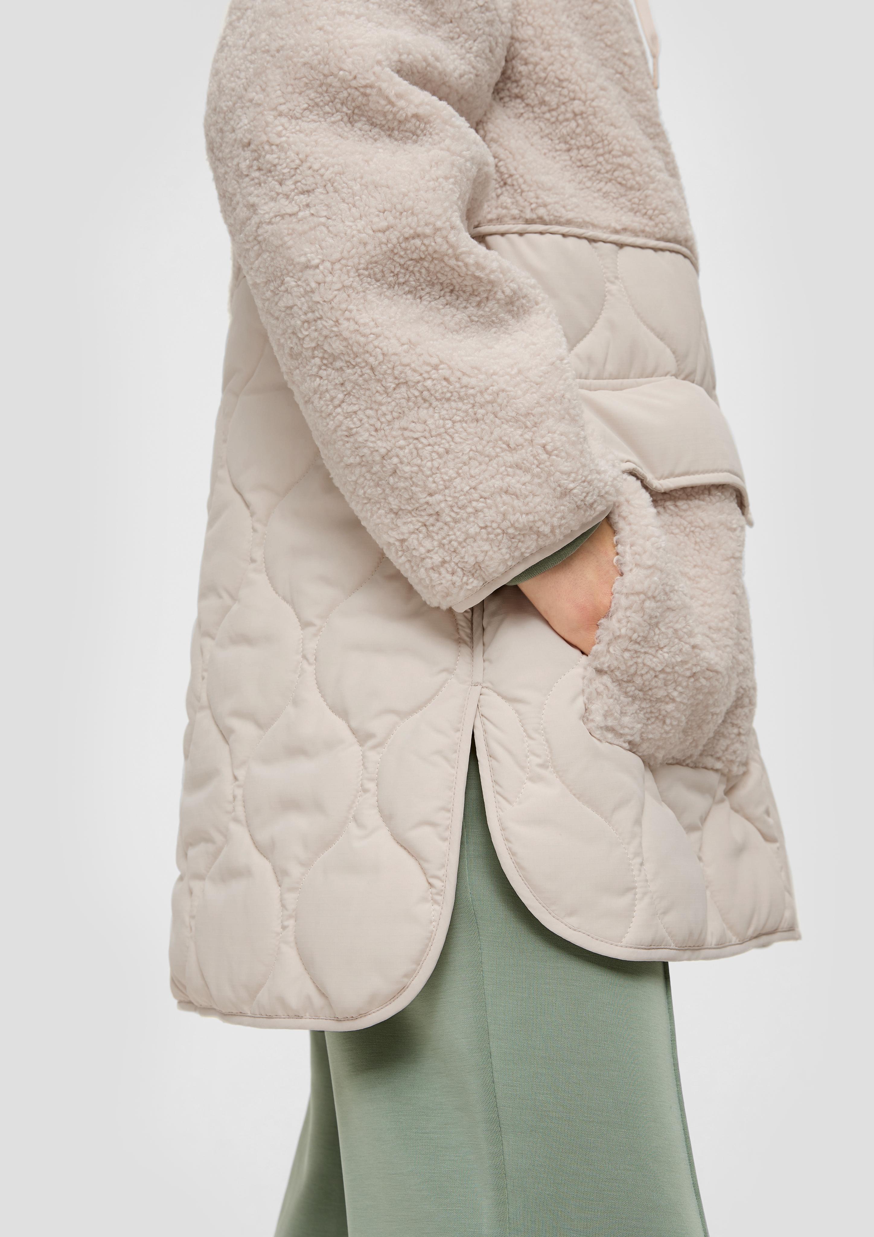Jacke im Fabricmix mit Teddy-Plüsch  2134805-8009
