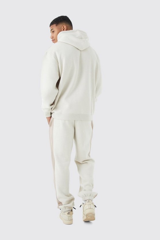 Oversize Trainingsanzug mit Colorblock-Paspeln