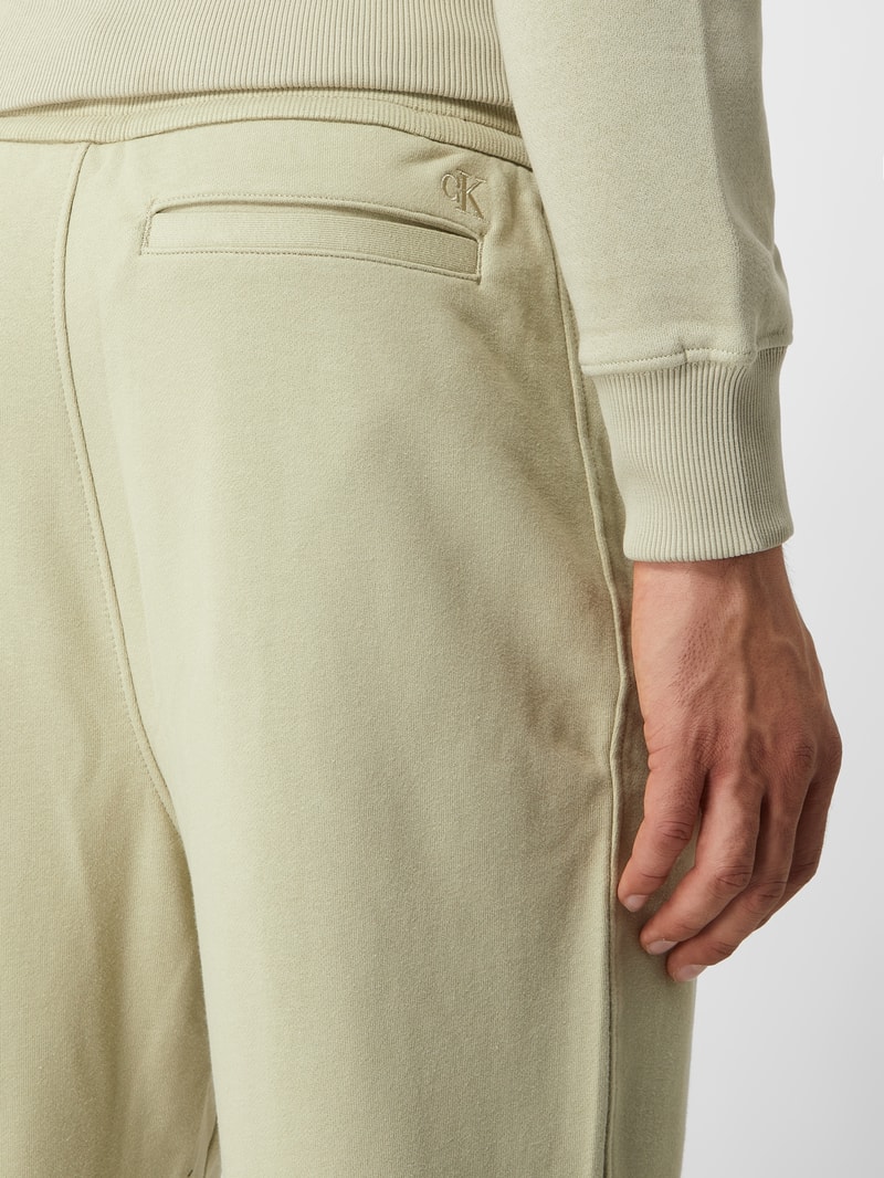 Sweathose mit Label-Print in schilf