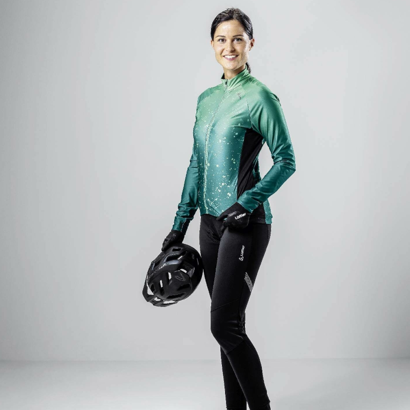 Löffler Dirt blaues Damen Langarm-Radtrikot
