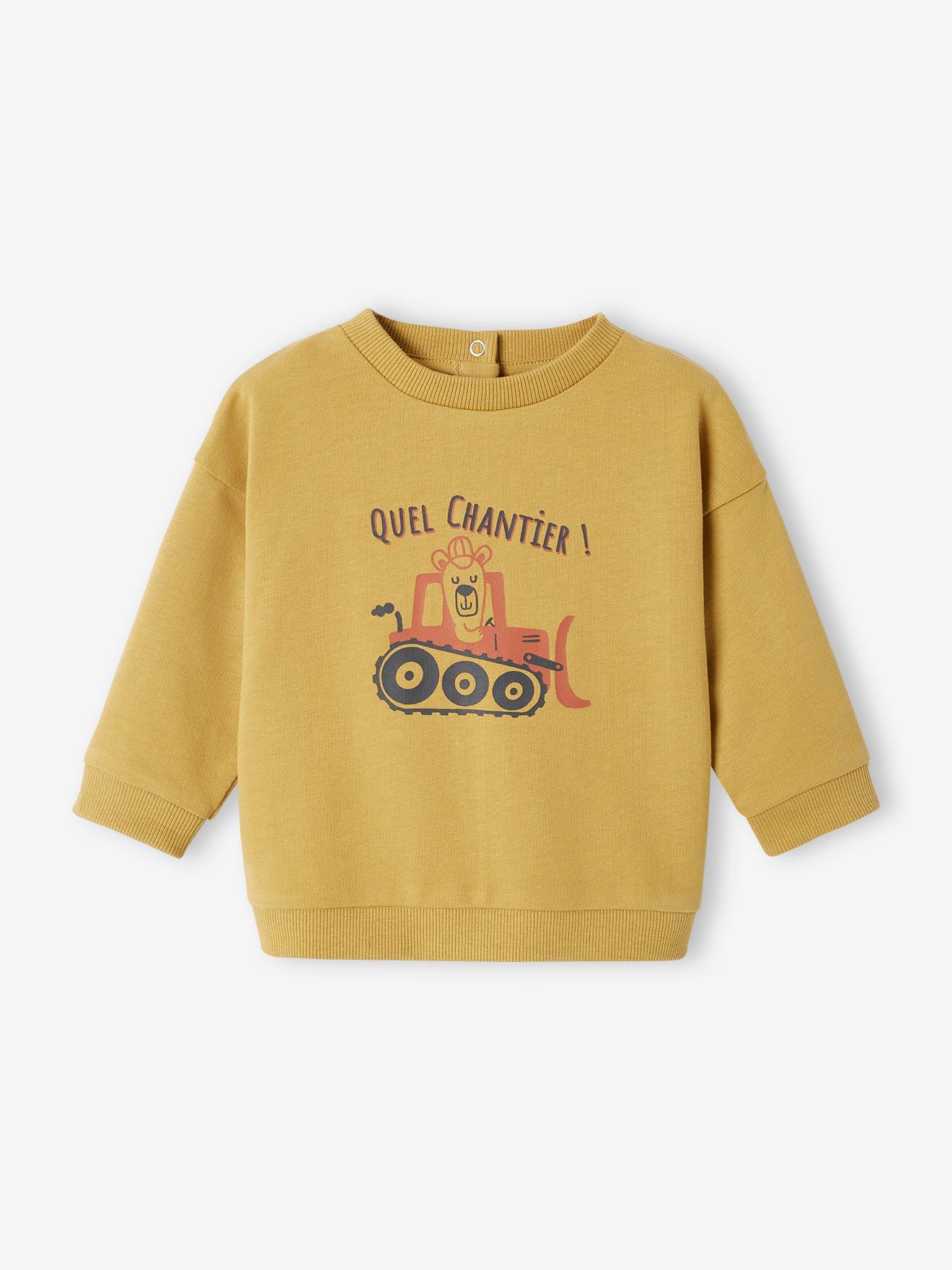 Sweat basics en molleton bébé gris chiné