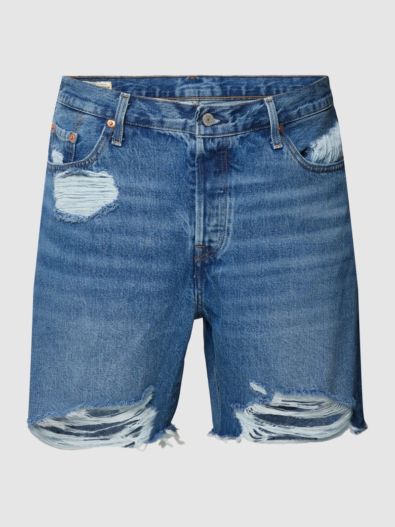 PLUS SIZE Jeansshorts im Used-Look Modell 'PLUS 501' in jeans