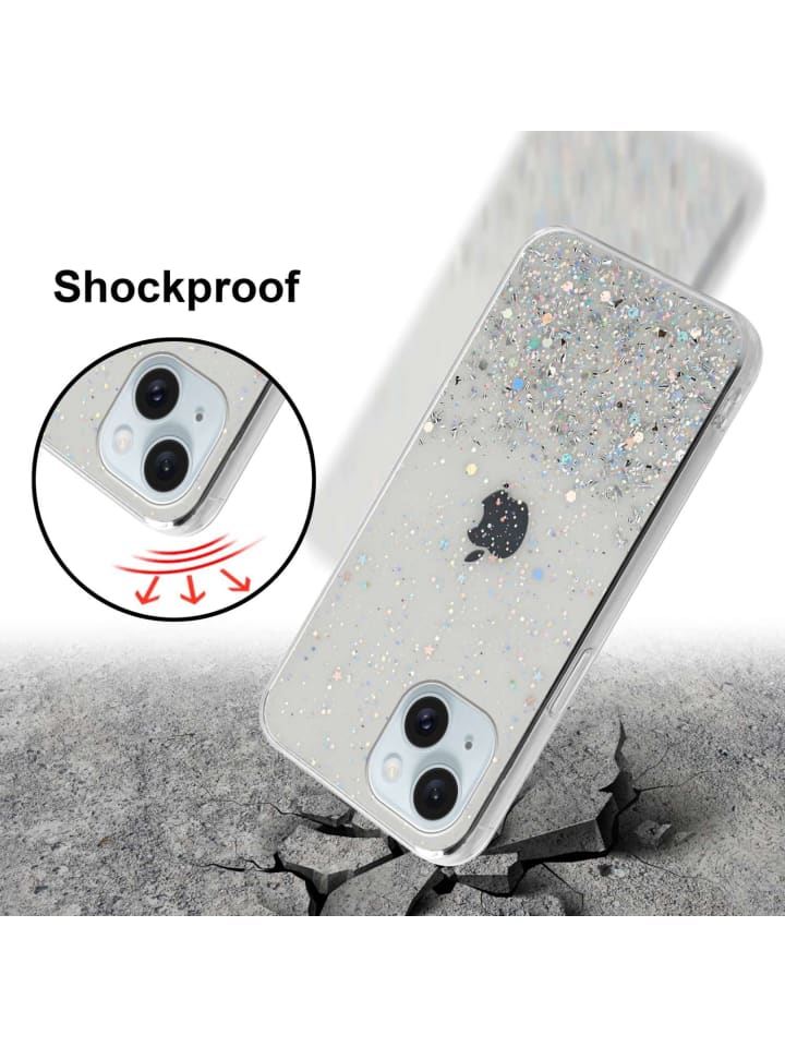 cadorabo Hülle für Apple iPhone 15 Glitter in Transparent mit Glitter günstig kaufen onesize