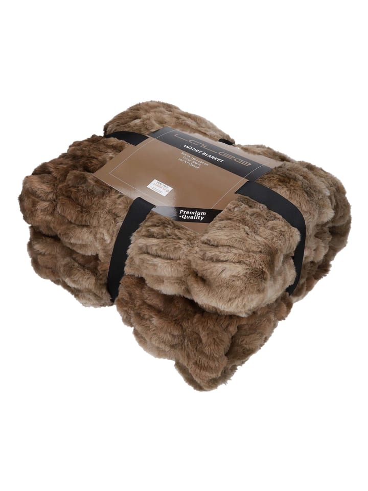 GMD Living Edle Wohndecke LUXURY in Brown (braun) günstig kaufen 150 x 200 cm