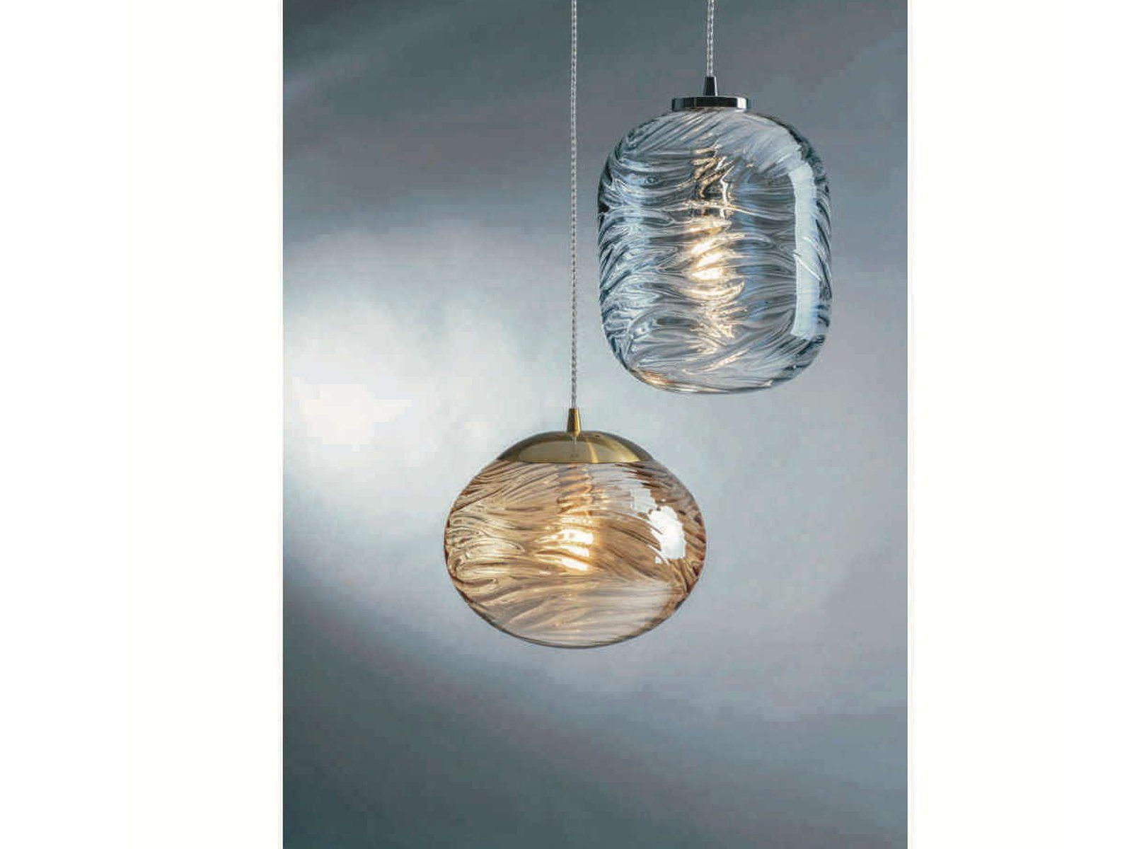 meineWunschleuchte LED Pendelleuchte, Dimmfunktion, LED wechselbar, Warmweiß, Designer Rauchglas Glas-kugel Lampenschirm für über-n Esstisch hängend