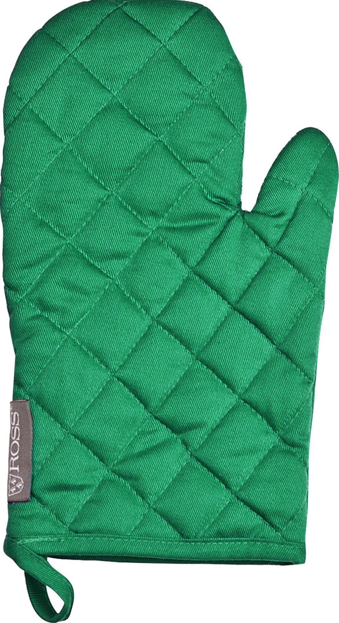 ROSS Topflappen Exclusiv, (Set, 4-tlg), 2x Topflappen und 2x Grillhandschuh, 100% Baumwolle