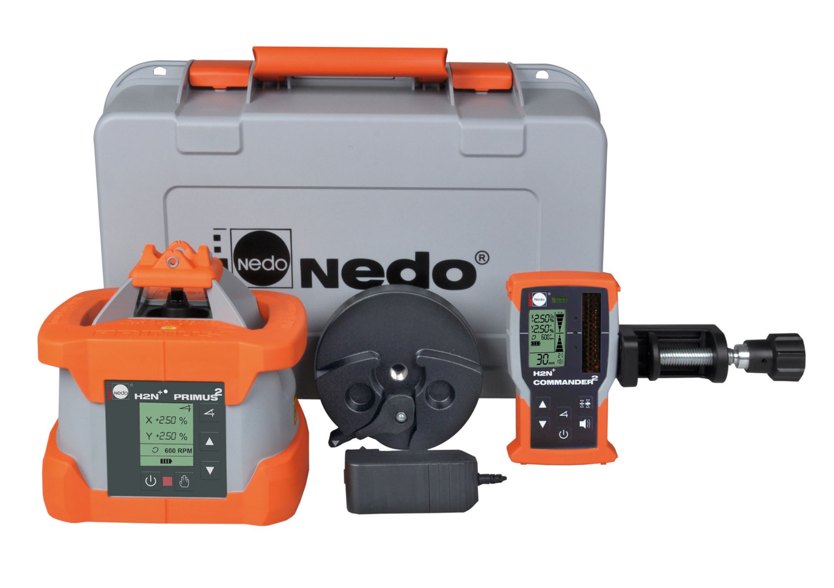 Nedo NV472034 Primus2 H2N+ hældningslaser + Commander H2N+ modtager + hældningsovervågning!