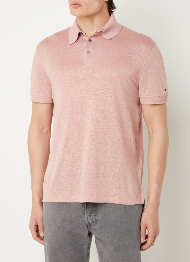 Tricou polo Tommy Hilfiger DC Classic Fit din amestec de in