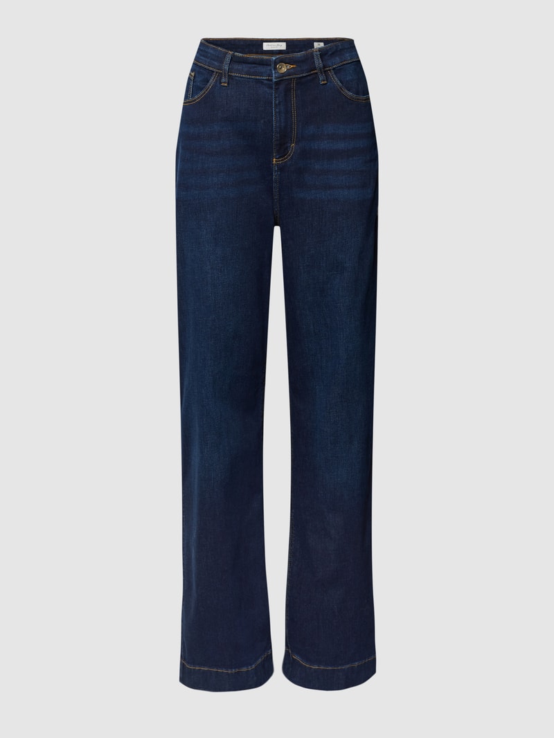 Bootcut Jeans mit Knopf- und Reißverschluss in blau