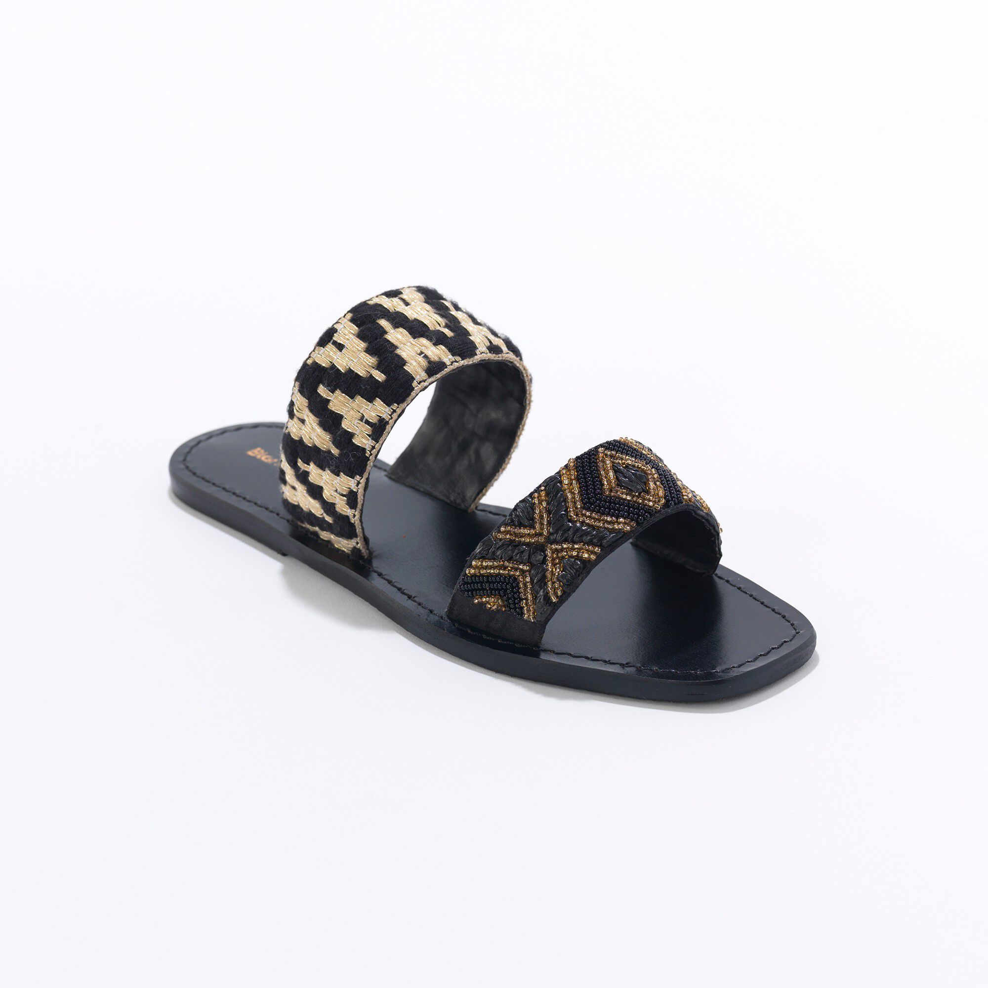 Mules plates fantaisie