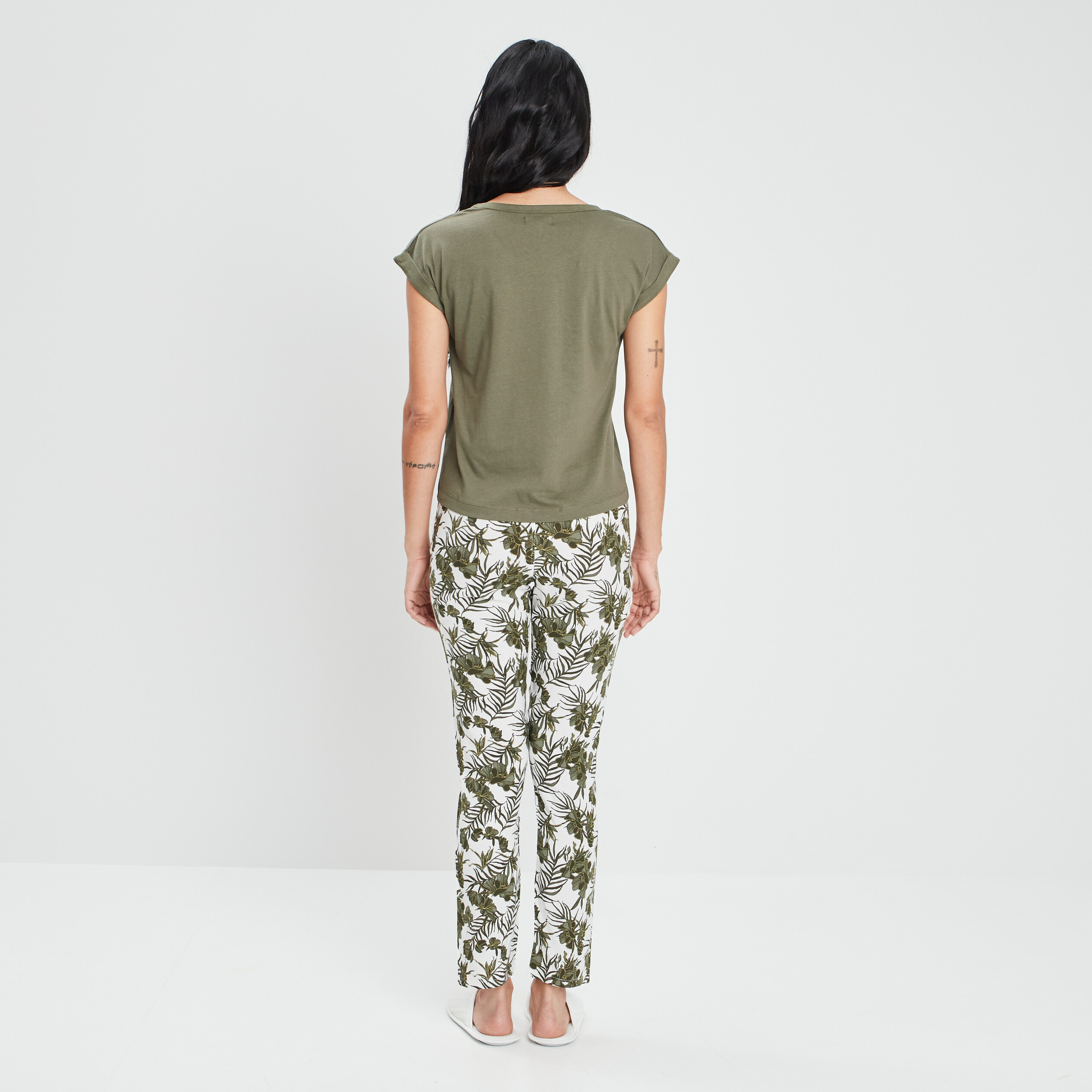 Ensemble pyjama 2 pièces fluide ecru femme | La Halle