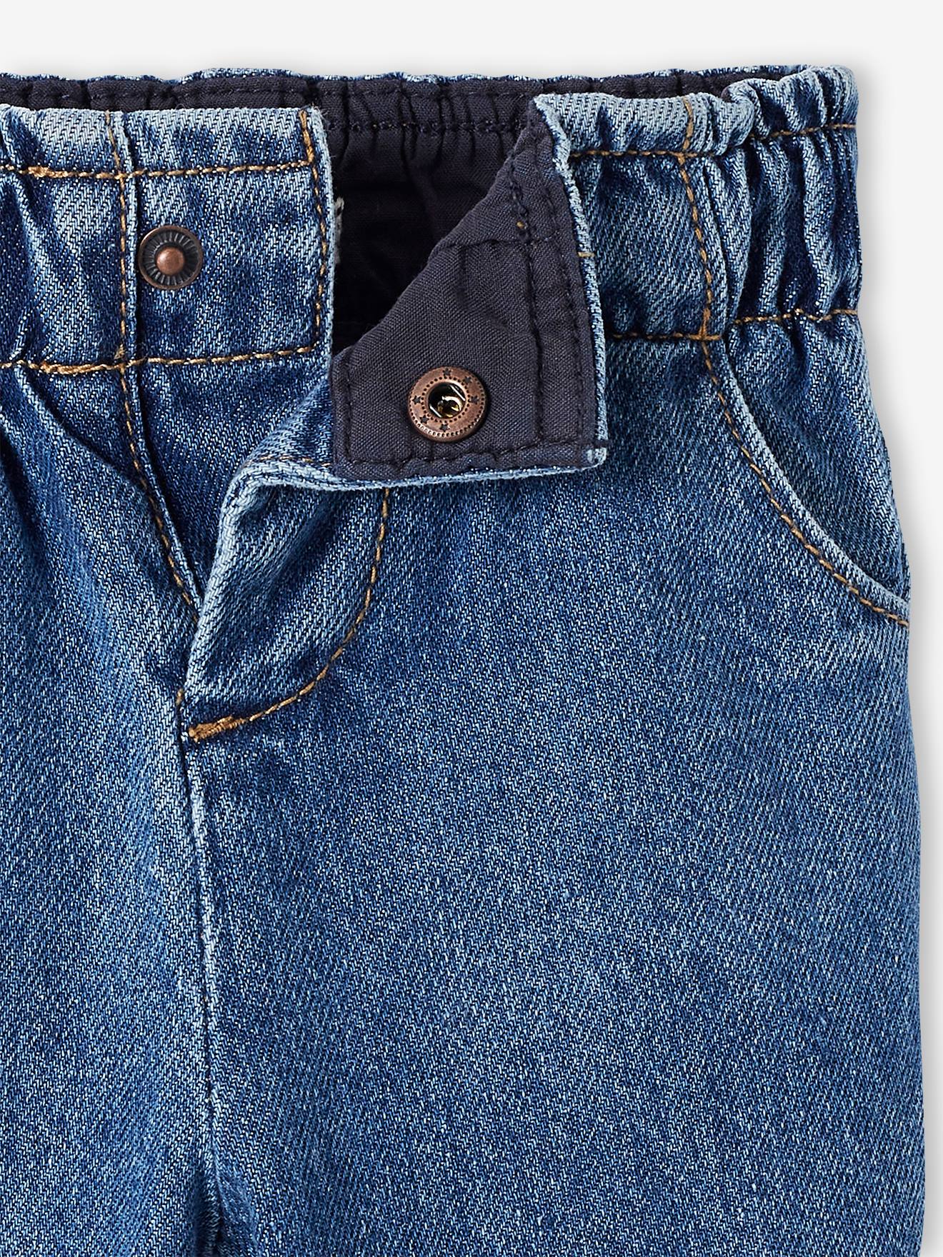 Vertbaudet Weite Baby Jeans mit Schlupfbund Oeko-Tex - blue stone
