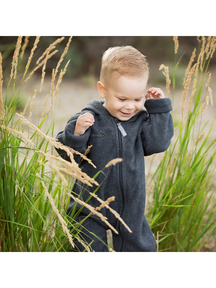 Hoppediz Overall Fleece-Overall mit Umschlagbündchen in anthrazit  günstig kaufen