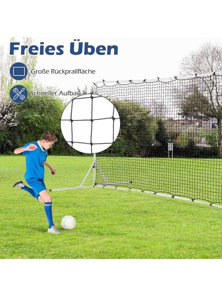 COSTWAY Fußballtor für Kinder 372,5x182,5cm in Weiß günstig kaufen onesize