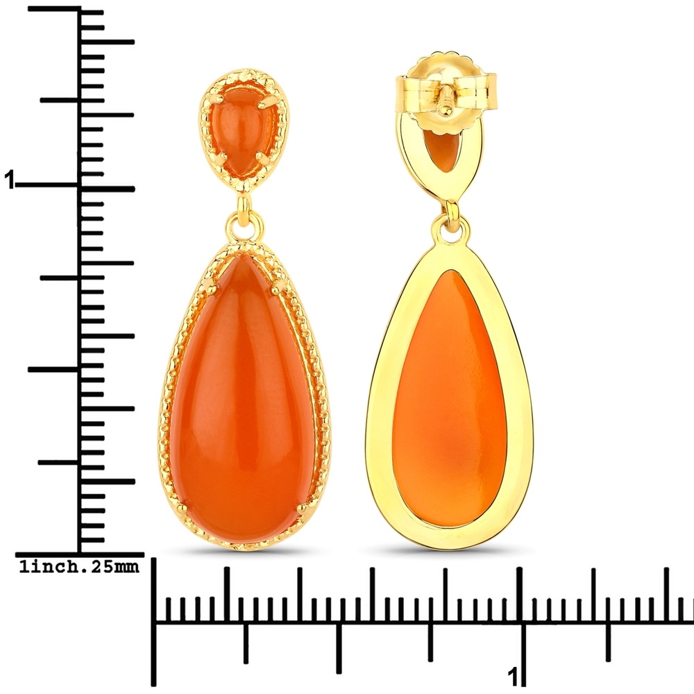Rafaela Donata Boucles doreilles Argent sterling Cornaline en Or jaune Bijoux