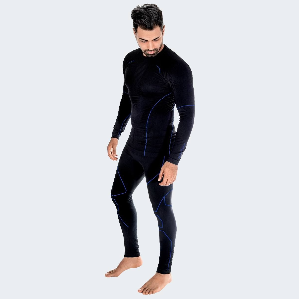 Black Snake Blue Herren Seamless Funktionsunterwäsche Set