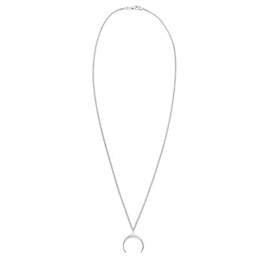 Elli Elli by Julie & Grace Collier Femme Demi Lune en Argent Sterling 925, Collier mat collier