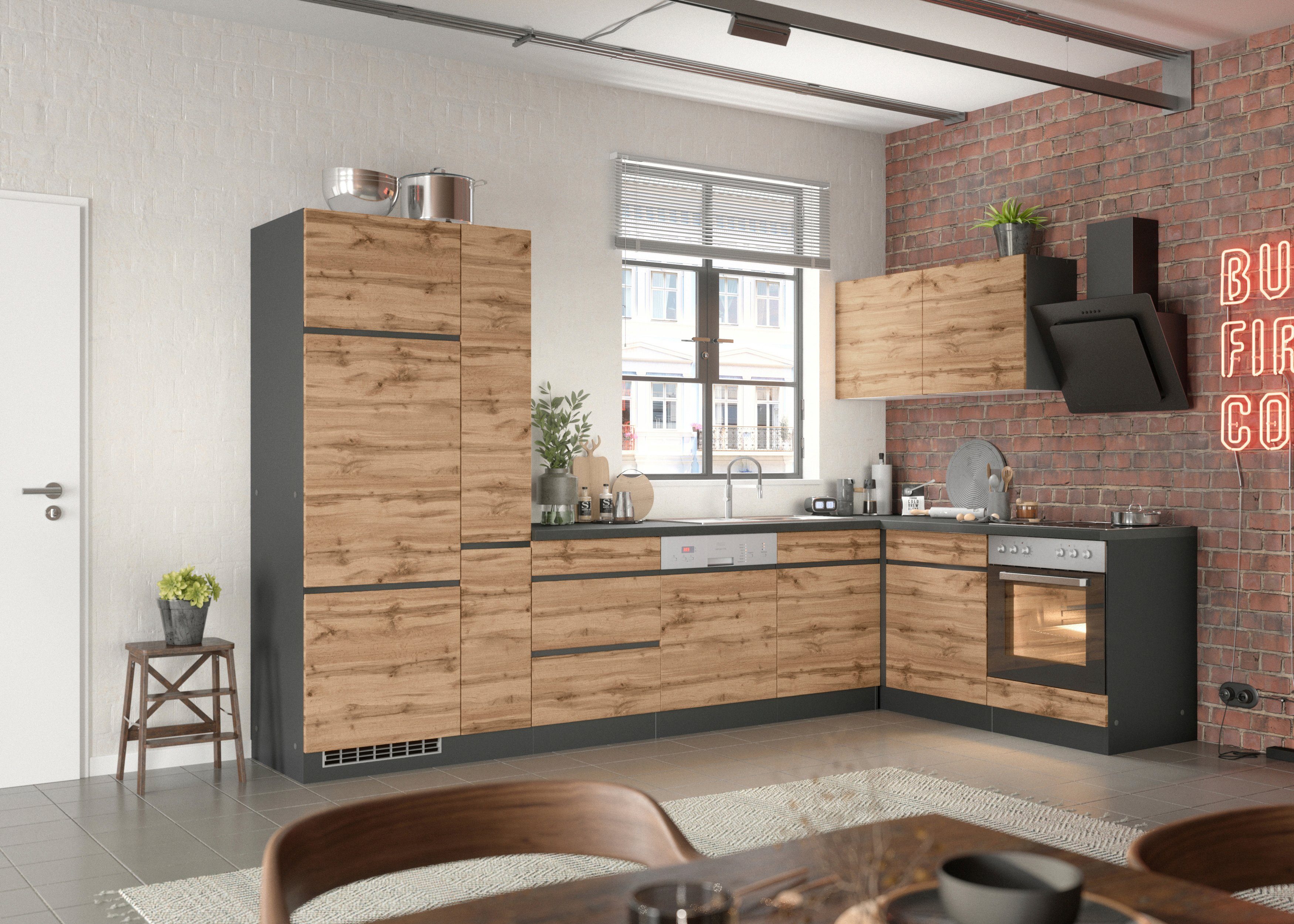 HELD MÖBEL Küche Riesa, Stellbreite 240x270 cm, wahlweise mit oder ohne E-Geräte