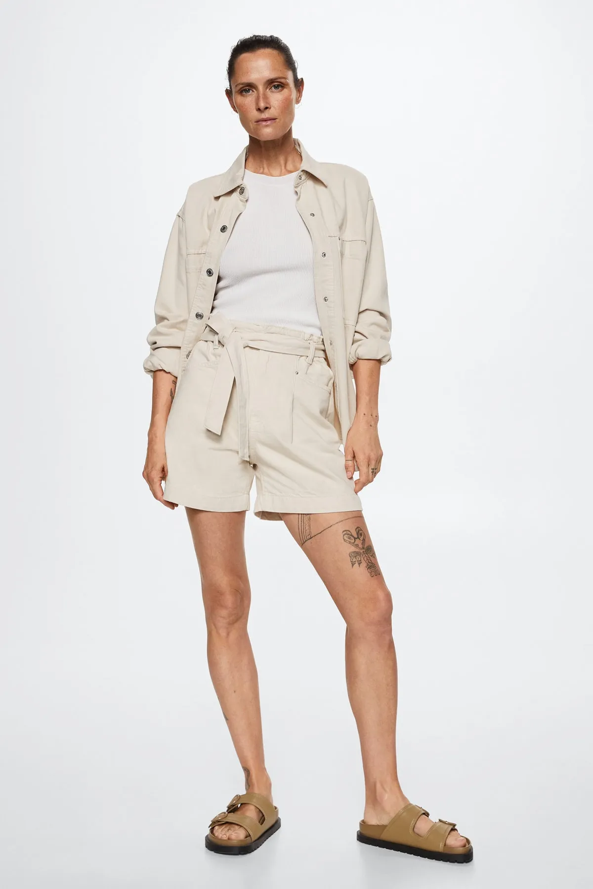 MANGO  Ecru Damen Shorts & Bermuda 37020079