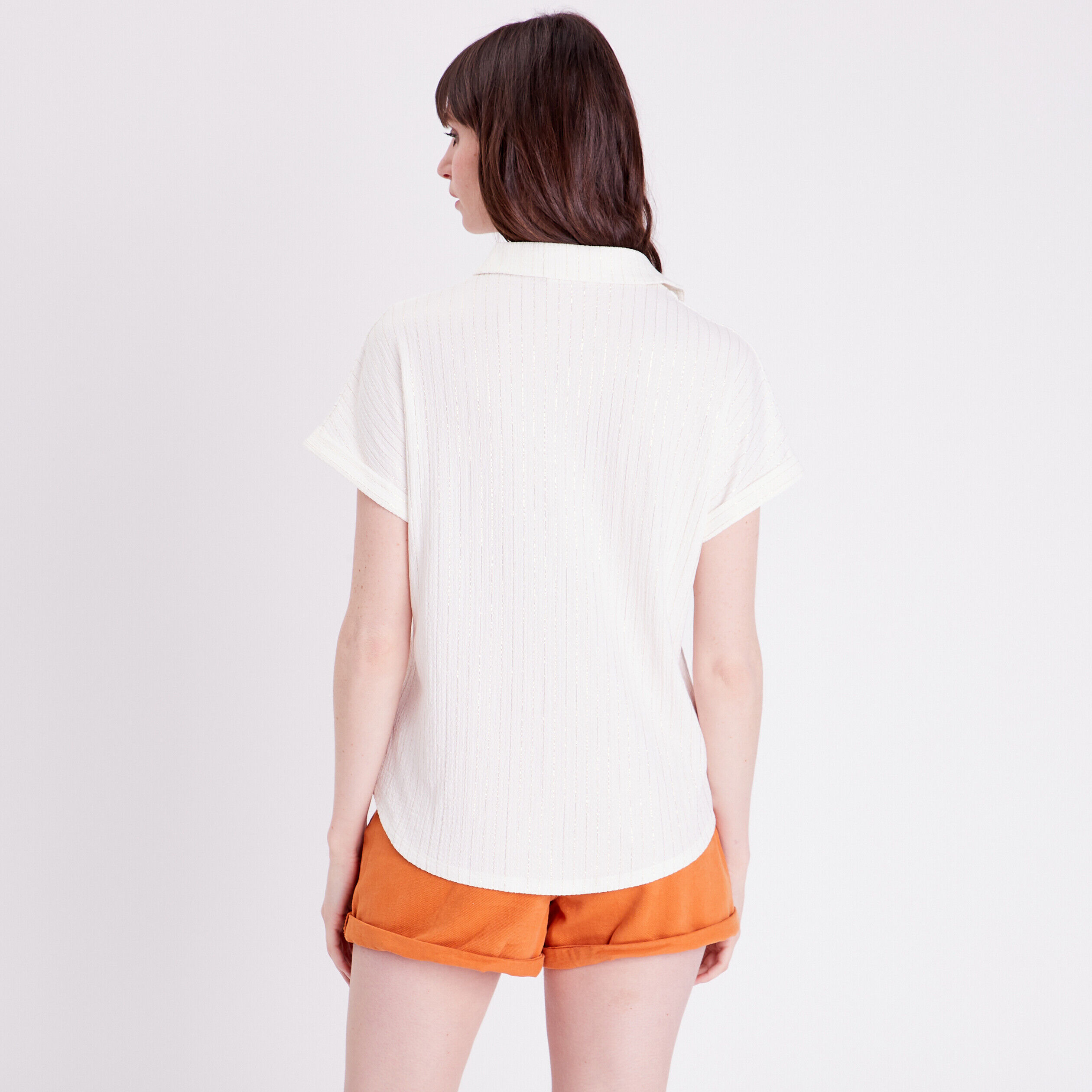 Blouse manches courtes ecru femme | Cache Cache