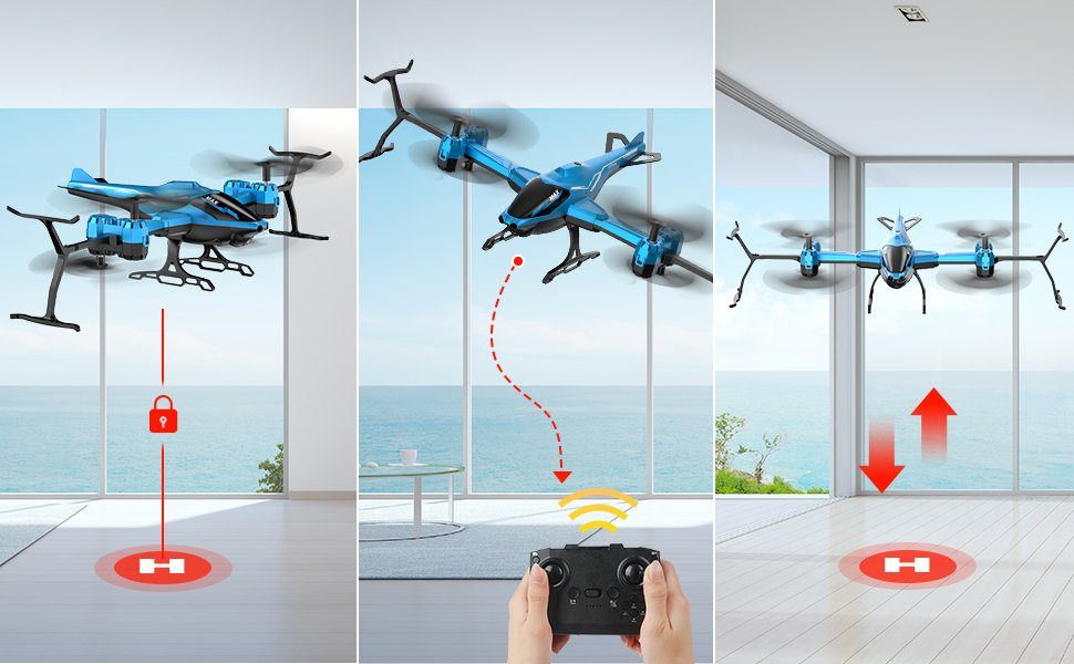 VATOS Drohne (Mit LED Licht, Indoor, Spielzeug Kinder, Leichte für 15 Min. Spaß. Innovatives Quad-Flügeldesign 360° Flip)