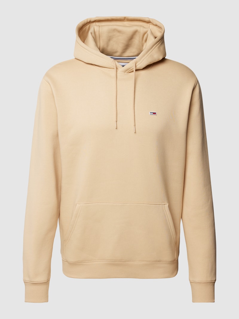 Hoodie mit Label-Stitching in beige